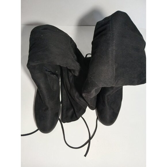 JG Women’s Black Over-the-Knee Boots Size 8.5 Faux Suede Stretch Fit Zip Closure - Picture 2 of 9